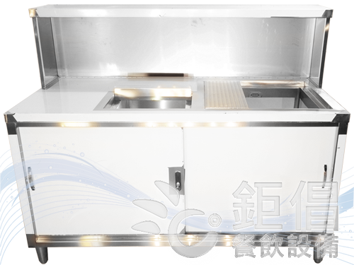 ODM-WD181220/客製化飲料吧檯/飲料工作台/手工洗槽水吧檯/瀝水洗槽水吧台/儲冰槽水吧台/五尺水吧台/保溫茶桶上架/訂製不銹鋼餐飲設備/訂做飲料店吧台/手搖茶飲店吧台