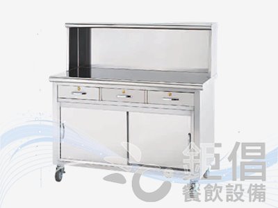 NYC181 廚身型工作台/加抽屜加門加輪加上架/吧檯/水吧台/櫥身型工作檯/三面封